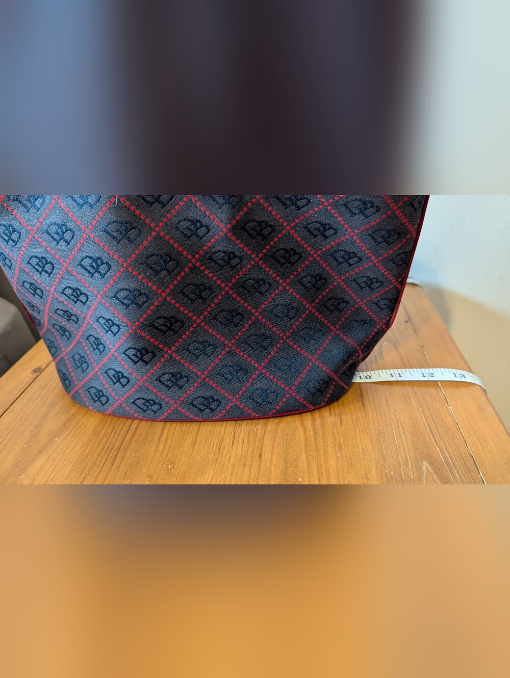 Dooney & Bourke Quilt Hobo Duck Fob Tassels Navy - Picture 9 of 12